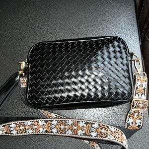 Ah-Domed Black Crossbody Bag ! NWOT